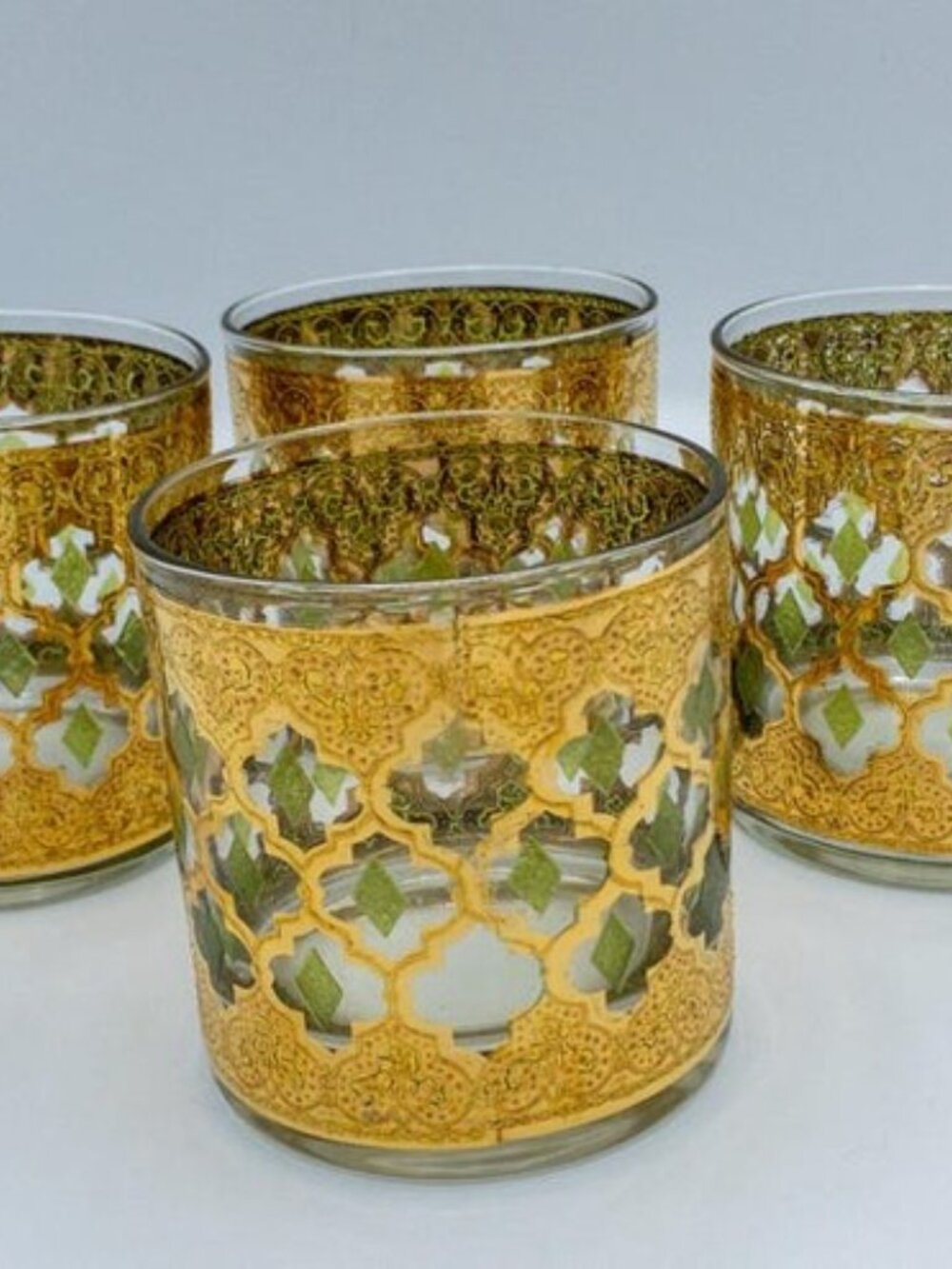 Culver 24 Kt Gold Low Ball Glasses